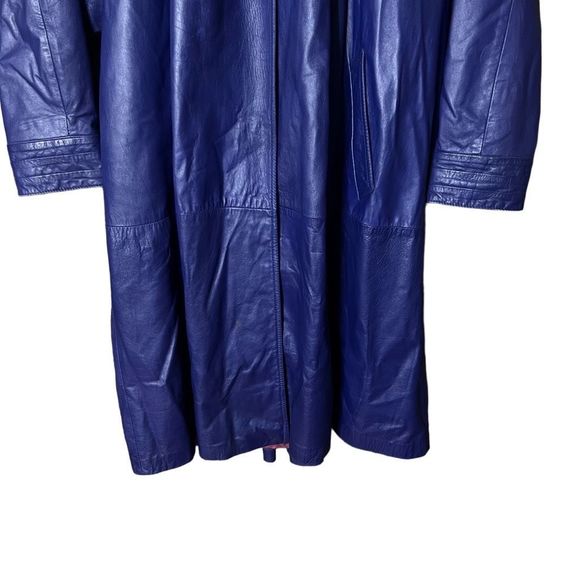 VTG Remy Made In USA Long Leather Coat Small - Picture 3 of 9